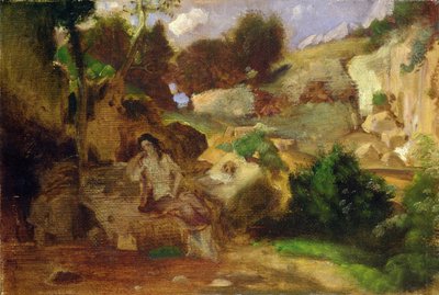Landschaft mit der reuigen Magdalena von Heinrich Dreber
